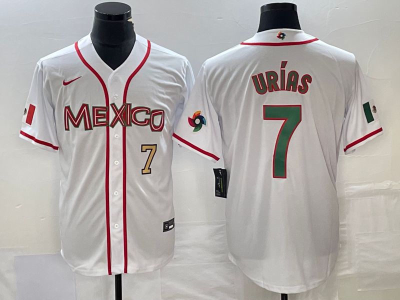 Men 2023 World Cub Mexico #7 Urias White Nike MLB Jersey43->more jerseys->MLB Jersey